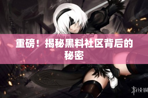 重磅！揭秘黑料社区背后的秘密