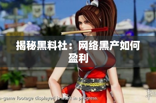 揭秘黑料社：网络黑产如何盈利