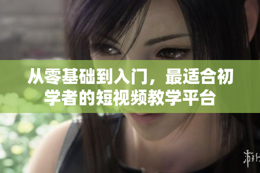 从零基础到入门，最适合初学者的短视频教学平台
