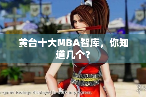 黄台十大MBA智库，你知道几个？