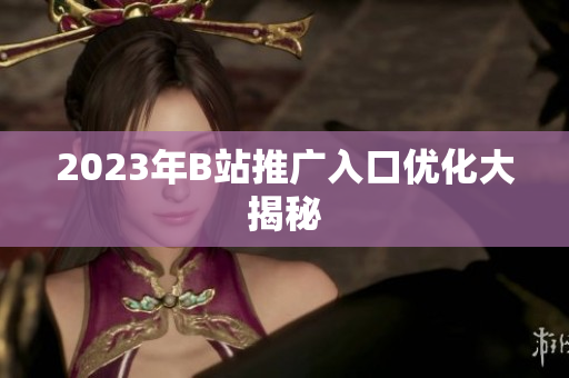 2023年B站推广入口优化大揭秘