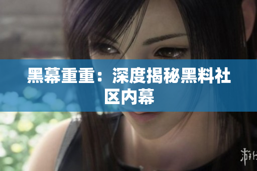 黑幕重重：深度揭秘黑料社区内幕