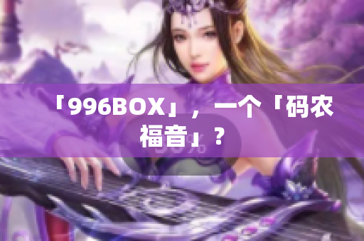 「996BOX」，一个「码农福音」？