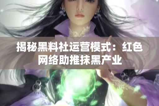 揭秘黑料社运营模式：红色网络助推抹黑产业