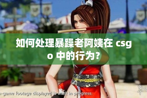 如何处理暴躁老阿姨在 csgo 中的行为？