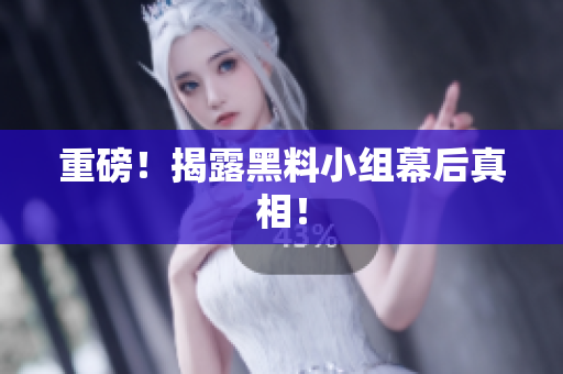 重磅！揭露黑料小组幕后真相！