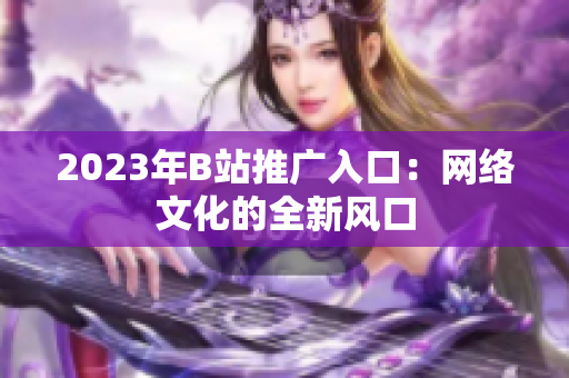 2023年B站推广入口：网络文化的全新风口