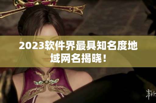 2023软件界最具知名度地域网名揭晓！