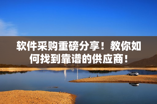软件采购重磅分享！教你如何找到靠谱的供应商！