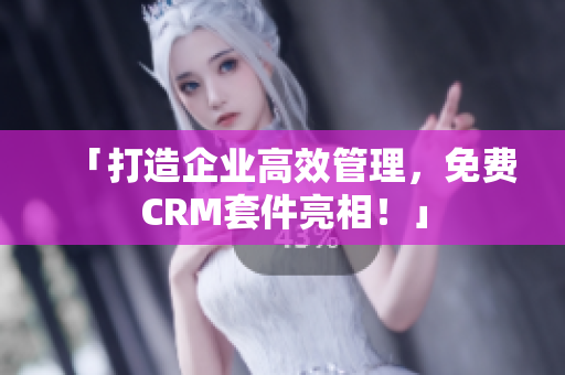 「打造企业高效管理，免费CRM套件亮相！」