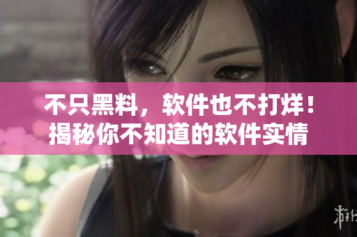 不只黑料，软件也不打烊！揭秘你不知道的软件实情