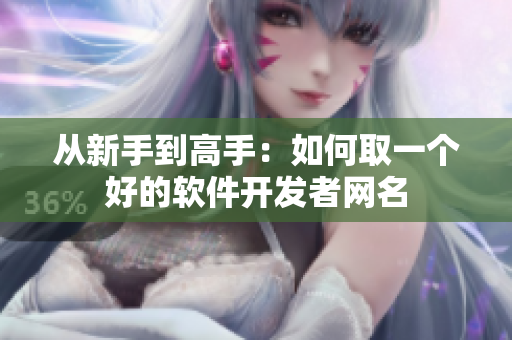 从新手到高手：如何取一个好的软件开发者网名
