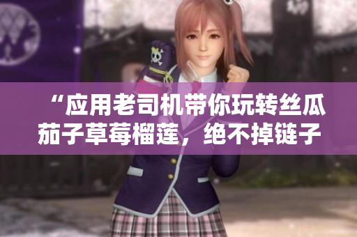 “应用老司机带你玩转丝瓜茄子草莓榴莲，绝不掉链子！”