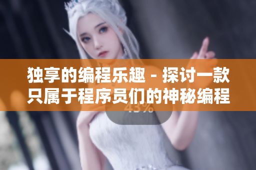 独享的编程乐趣 - 探讨一款只属于程序员们的神秘编程软件
