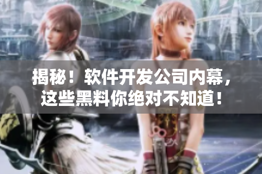揭秘！软件开发公司内幕，这些黑料你绝对不知道！