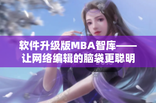 软件升级版MBA智库——让网络编辑的脑袋更聪明