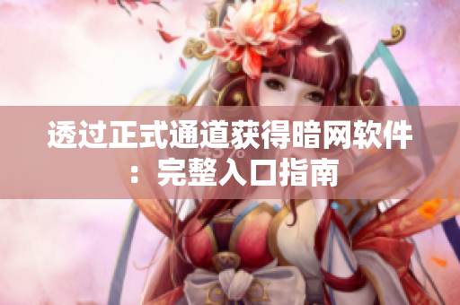 透过正式通道获得暗网软件：完整入口指南