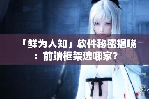 「鲜为人知」软件秘密揭晓：前端框架选哪家？
