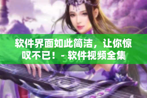 软件界面如此简洁，让你惊叹不已！- 软件视频全集