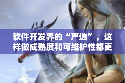 软件开发界的“严选”，这样做成熟度和可维护性都更高了！